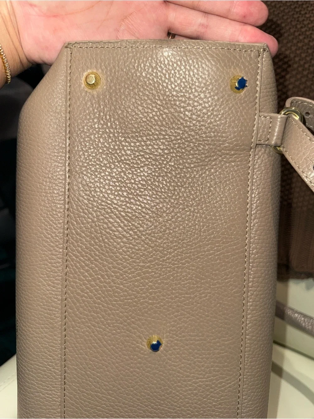 AMELI / ALEMI  VIADUKT WORK soft grain leather bag in greige & custom insert